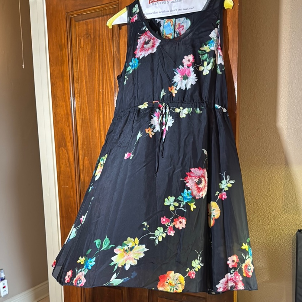 Johnny Was Pink and Yellow Sundress Sleeveless Scoop Neck